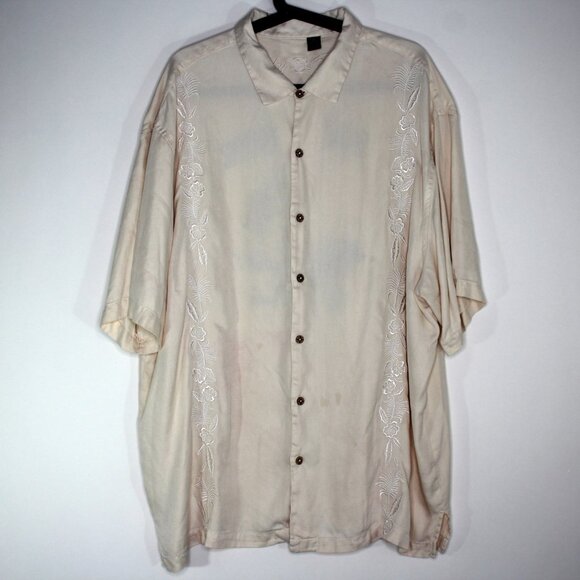 Rocky Patel Mens 2XL Silk Embroidered Off The Hook Button Up Hawaiian Shirt H935 - Picture 2 of 8